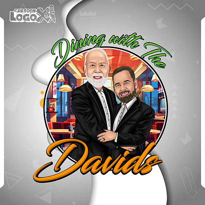 Dining with The Davids | Cartoon Logo Design by Cartoon LogoX branddesign brandidentity branding brandingstrategy cartoonbusinesslogo cartoonlogo cartoonlogodesign cartoonlogodesigner characterdesign characterlogo creativebusiness custommascot dribbblebranding graphic design logo mascotdesign mascotlogo startupbranding storytellinglogo vectorart