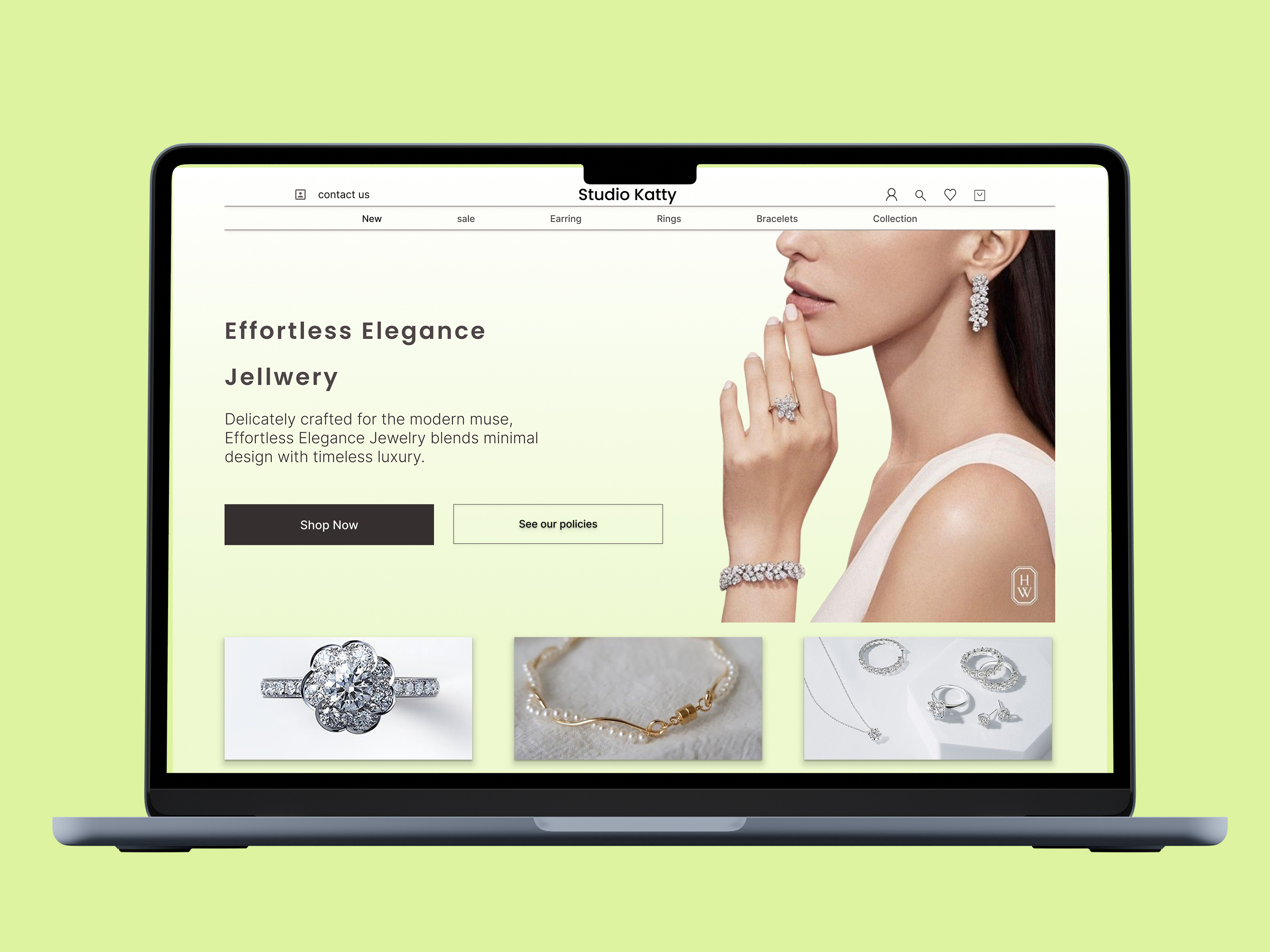 Elegance Jellwery/Website/landing page Design branding design figma landing page ui uiux ux website