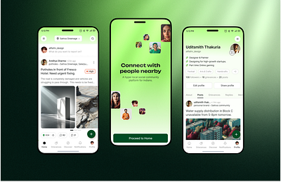 🌱 Panchayath – Hyperlocal Social App Redesign appredesign branding cleanui communityapp dailyui design designer designinspiration greenui hyperlocal inspiration minimaldesign mobileui productdesign socialapp ui uidesign uitrends ux uxdesign