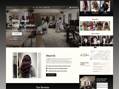 Jubilee - Hair Salon Beauty beauty beauty salon booking hair hair salon hair salon website landing page salon web design