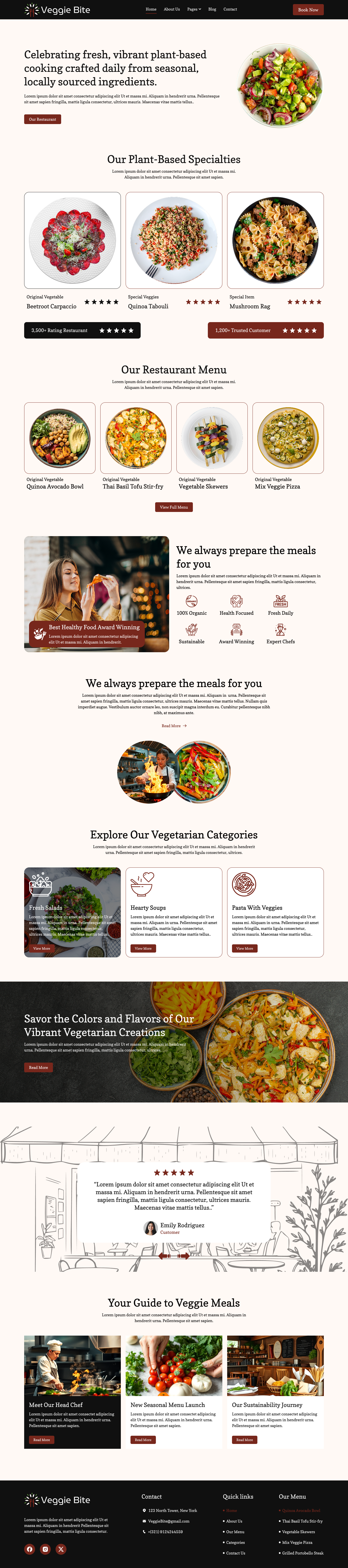 Fresh & Vibrant Veggie Based Restorant Website Design