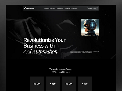 Automind - AI Automation Agency Framer Website Design ai automation agency ai marketing ai recommendation automation agency branding business website dark mode data science framer template graphic design hero section landing page design motion graphics product design saas ai design social media marketing ui web design webflow template workflow optimization