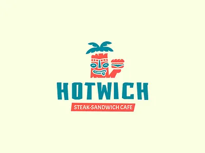 Hotwich / Logo design branding cafe logo character logo cheesesteak food beverage fun geometric hawaii hotwich illustration logo logotype modern fast food restaurant sandwich café