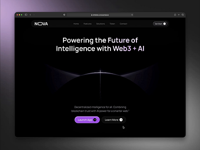 Dark Mode Web3 /AI Landing Page Concept ai website design animation blockchain platform crypto trading crypto uiux dark mode design futuristic web design illustration modern uiux product landing page saas landing page technology website web design web3 landing page