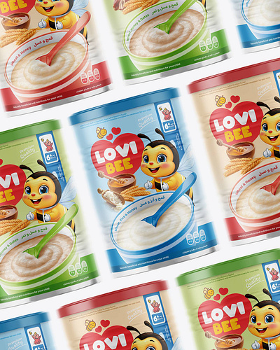 LOVIBEE Baby Cereal | Packaging Design baby creal fael design studio packaging design تصميم تصميم طعام أطفال تصميم منتجات حلب سوريا