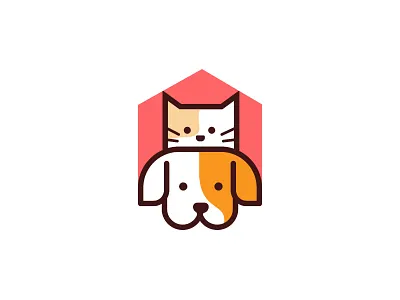 Dog And Cat Logo animal brand identity branding cat cute design dog identity lines logo logodesign logotype mark modern logo original pet premium simple vector vet