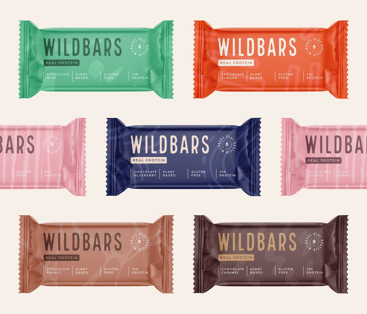 Wildbars Branding / Protein Bar 3d bar branding colors fitness gluten free gym health healthylifestyle label logo nutrition packaging packaging design plant based protein protein bar snack wellness wellnessbrand