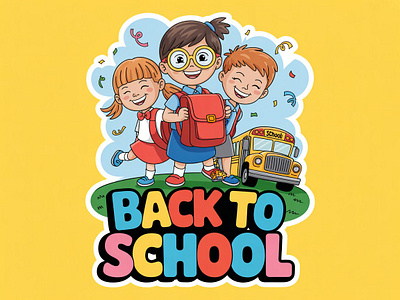 Back to school branding design graphic design illustration poster vector
