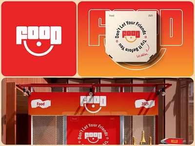 Food Delivery Branding System – Playful Logo, OOH & Packaging app icon design brand identity system branding burger banner delivery app branding fast food branding food app logo food delivery branding logo design marketing collateral outdoor signage packaging design pizza box packaging qsr brand identity red orange gradient restaurant branding smile logo storefront branding visual identity wordmark logo