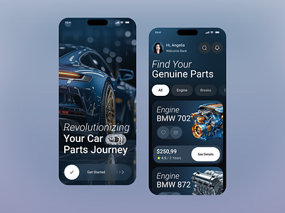 Car Parts Finder Mobile App Design app design auto parts app auto shop automotive car app car finder car parts finder car repair car service car ui design design ios mechanic mobile app parts finder product design ui uiux uiux design vehicle parts