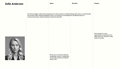 Artist portfolio website design animation prototype aesthetic animation figma light theme minimal parallax prototype ui design ui ux web design website design