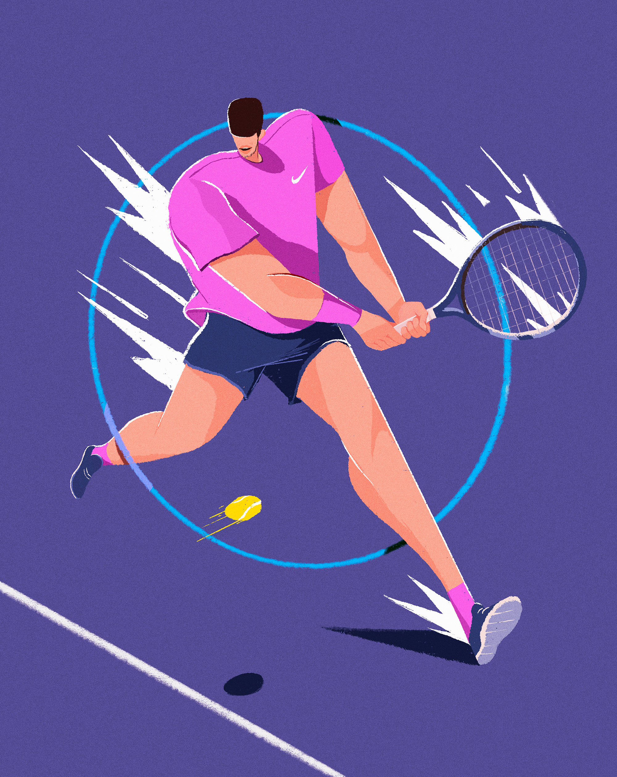 Carlitos Alcaraz alcaraz carlitos carlosalcaraz character design grandslam illustration net player racket raqueta set spain spanish sports tenis tennis usopen