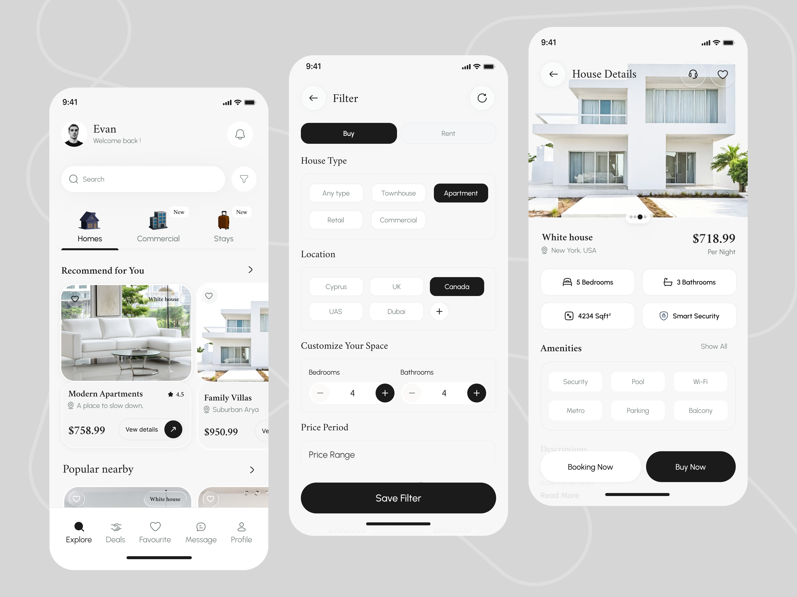 Rent & Buy Property App UI app app design app ui booking app clean app ios app mobile modern app property app real estate realestate app ui
