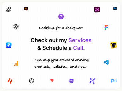 Check out my Services & Schedule a Call branding design designer illustration landing logo mobile onboarding price product responsive service ui ux