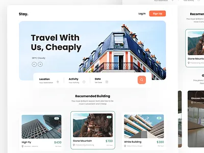 Landing Page of Building Leases aesthetic building clean minimalist travel trends 2021 trendy design ui uiux ux