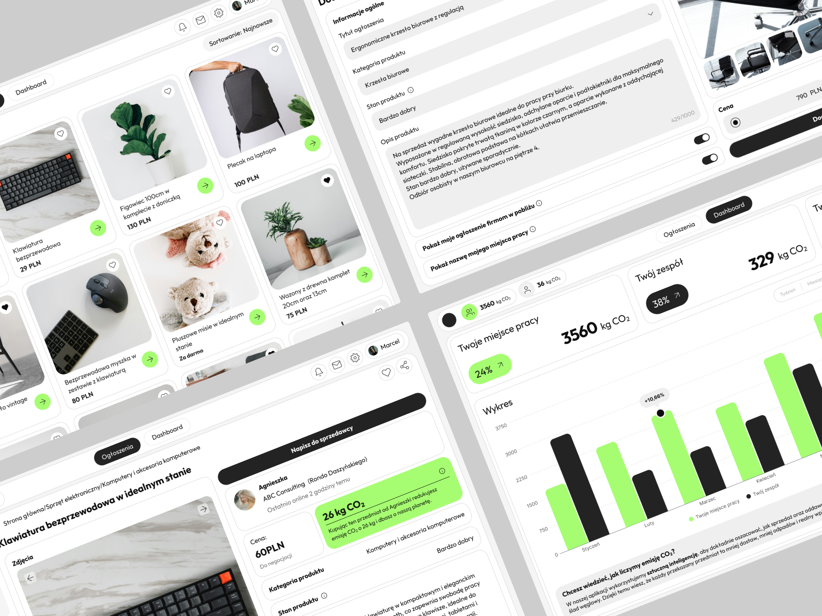 Web application interface aesthetic branding design eco green light theme minimal modern ui ui design ui ux web app web application web design