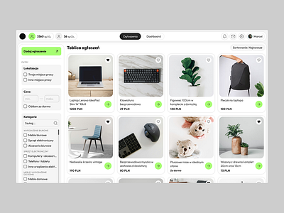Marketplace platform interface application desktop app ecommerce light theme marketplace tablica ogloszen ui design ui ux web app
