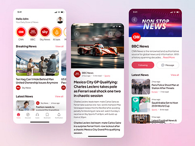 News App app design clean design minimal design mobile news news app news app ui news feed news site