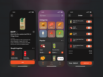Grocery App – UI/UX Design food glass grocery grocery store shop
