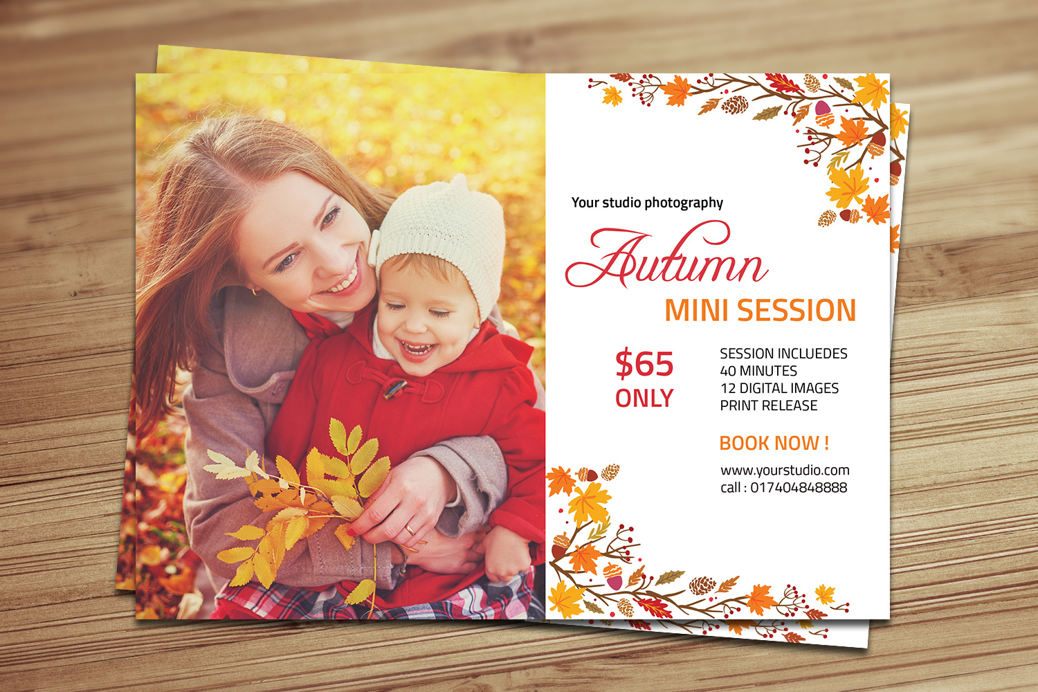 Fall / Autumn mini session autumn autumn mini session fall fall marketing board fall mini session fall mini session flyer fall minis marketing board mini session mini session card multipurpose template newsletter template photographer photographer template photography marketing photography template photoshop template