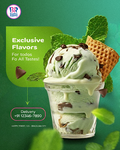 Baskin Robbins Marketing Creative baskin branding cream design food graphic design green ice madhav madupu marketing mint poster product robbins strategy