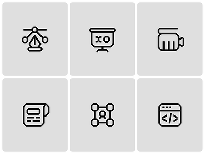 Tech Icon Set ai board brand identity branding camera coding communication connection development document graphic design human icons paper pen team technology training web