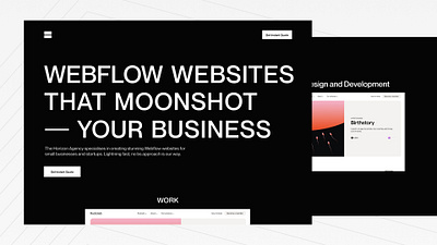 The Horizon Website agency agency website black figma hero horizon thehorizon web design