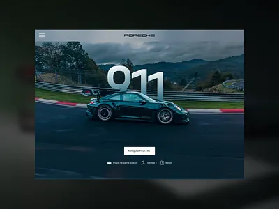 Porsche 911 Ladning Page 911 blue car dark landing page porsche uiux web design
