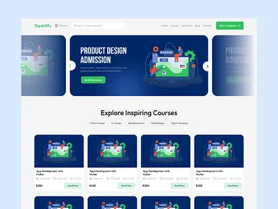 Topskillfy e-learning website design 3d animation app apps behance branding dashboard design graphic design icon illustration landing page logo motion graphics typography ui ux vector web website
