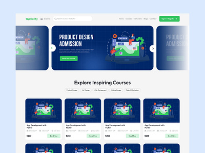 Topskillfy e-learning website design 3d animation app apps behance branding dashboard design graphic design icon illustration landing page logo motion graphics typography ui ux vector web website