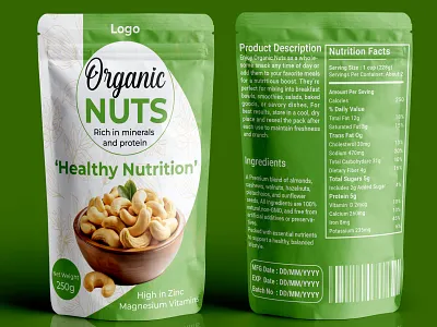 Nuts Pouch design box design cbd label design flayer design graphic design label packaging packaging design pouch supplement label design