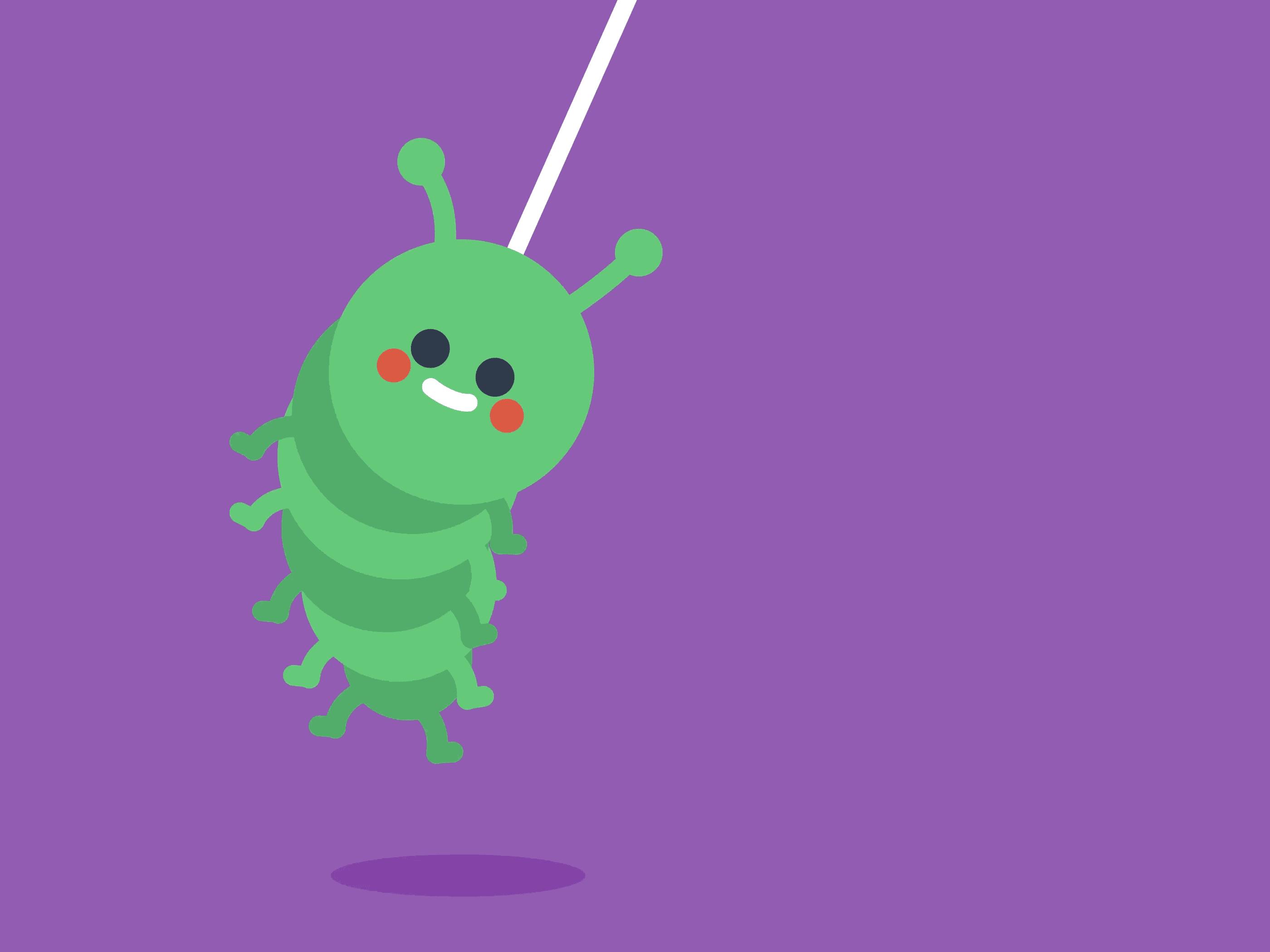 Swinging Caterpillar after effects animation caterpillar character flat design gif loop mograph motion graphics swing