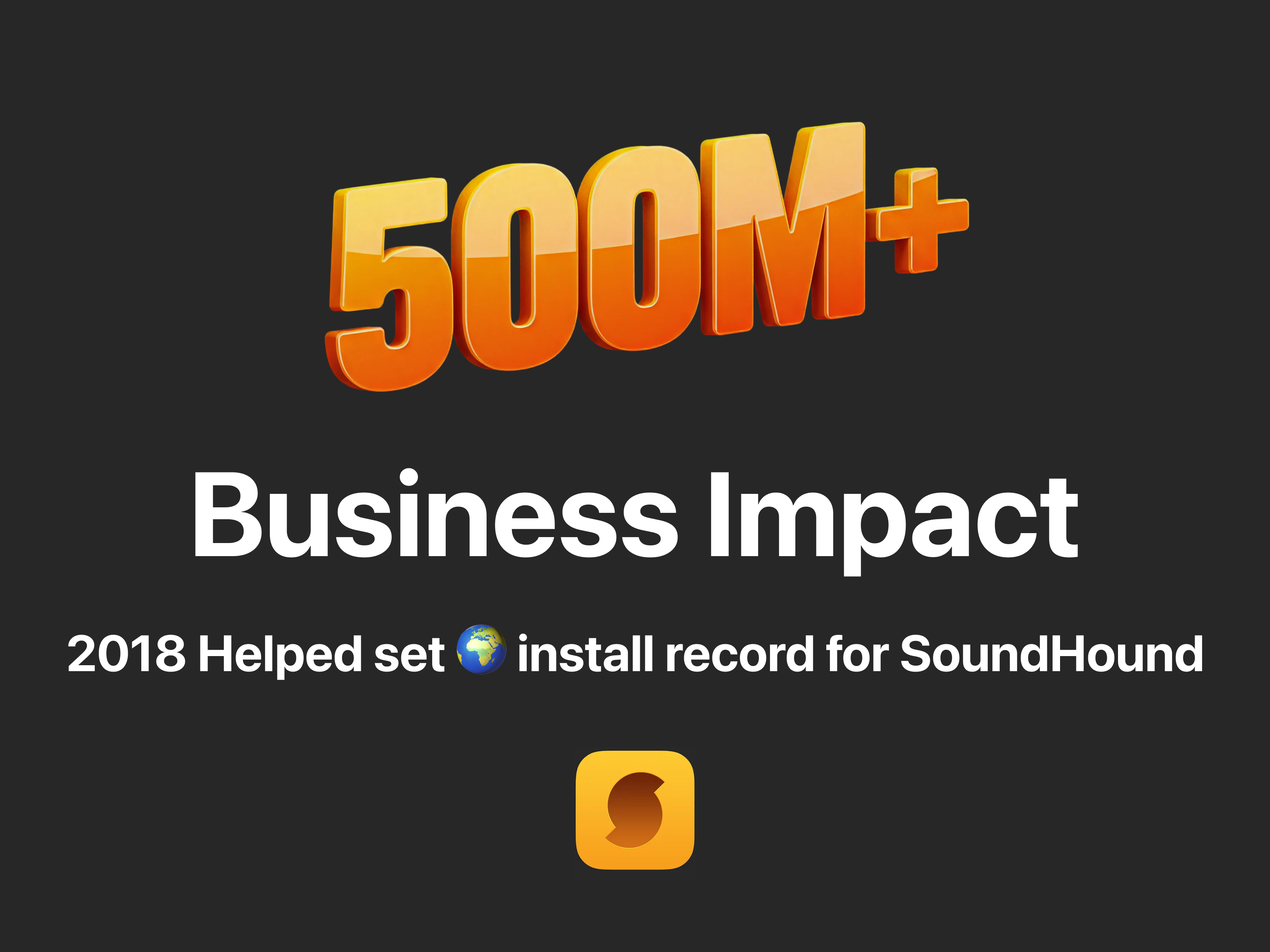 2018 SoundHound World Installs at 500M+ 500 ai android app store artificial intelligence assistant chat ai growth hound install installs intelligence ios iphone metric million music play store record soundhound
