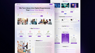 StudioFlux Digital Agency Landing Page UIUX agency website digital agency website figma landing page ui design uiux ux design web design website design