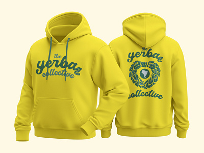 The Yerba Collective Hoodie apparel design brand identity branding green hoodie logo design sweatshirt the yerba collective yellow yerba madre yerba mate