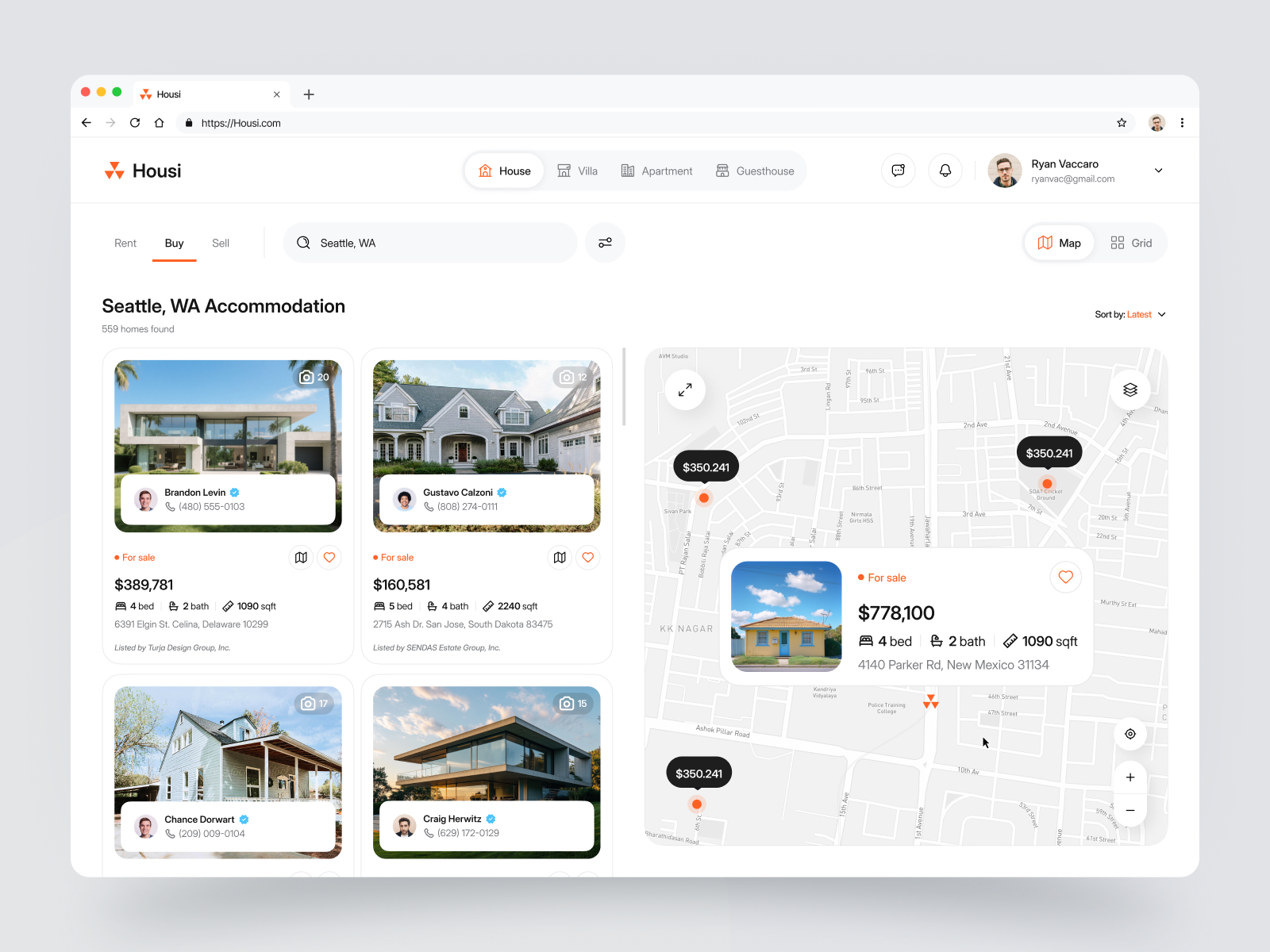 Real Estate Dashboard Property Listing & Map UI apartment finder broker protal dashboard design dashboard ui home search map integration map view real estate marketplace prop tech property cards property management real estate dashboard real estate tech real estate ui design saas ui ui uiux