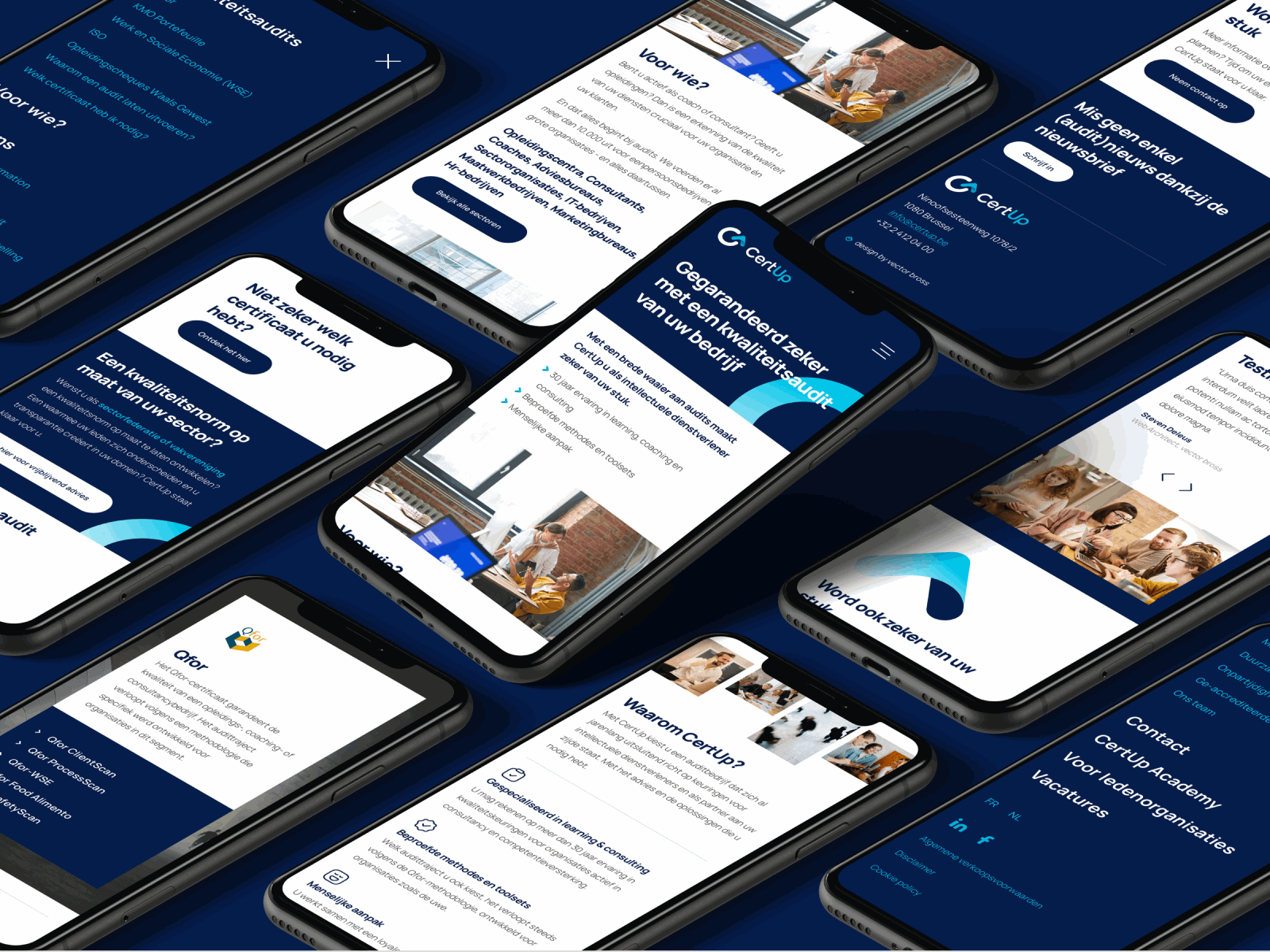 Certifications CertUp belgium blue branding brussels certification consultance design graphic design