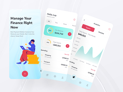 Money Manager App app app ui clean ui design digital app design expence manager app finance app finance manager mobile app modern app money management app money manager app online banking app personal finance app product design trendy app ui ui uiux ux