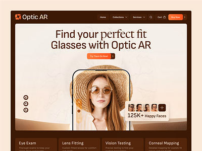 Eyewear Website Hero Section • AR Glasses Landing Page dribbble ui ux ecommerce website eyewear brand eyewear landing page eyewear logo eyewear website fashion glasses website hero design hero section logo online glasses store online shopping optic website ui ui ux design web design website website design wingly agency