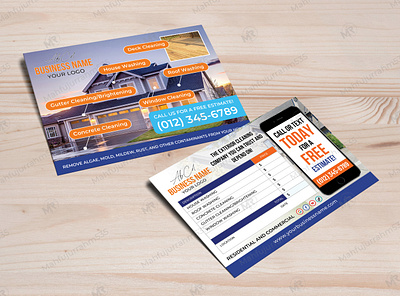 Exterior Cleaning Services Postcard Design driveway cleaning postcard