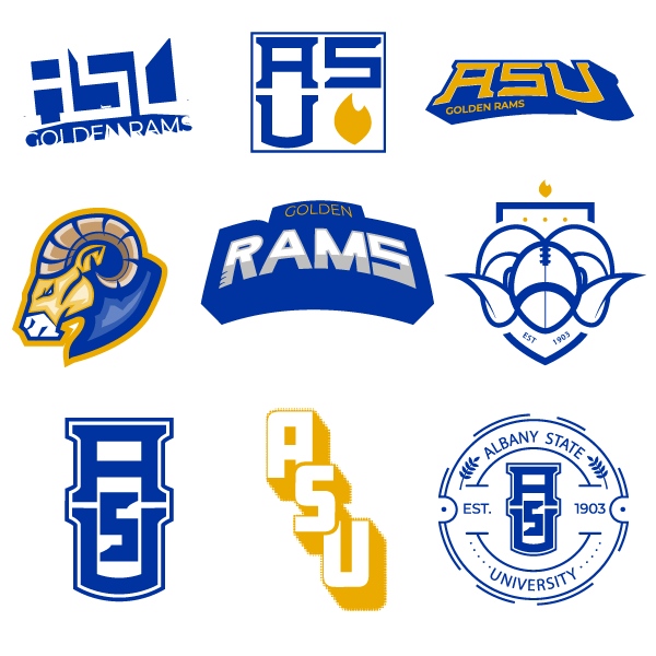 ALBANY STATE UNIVERSITY LOGO COLLECTION branding digital art graphic design icons logo logo mark team logo