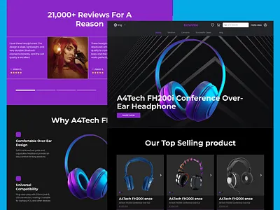 Headphone Website UI Design – A4Tech FH200i clean ui designer designer for website ecommerce ecommerce design figma figma design headphone website landing page landing page design modern design ui design uiux web design website website service