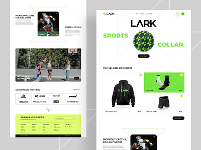 Lark-Sports Shop Landing Page / Web UI agency branding concept design e commerce fitness flat graphic design gym gym shop logo minimal motion graphics online shop product shop sports sports shop typography ui yoga