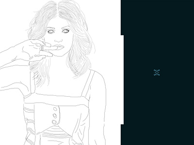 Portrait Practice_ Gemma Arterton_ In Lines_03 illustration