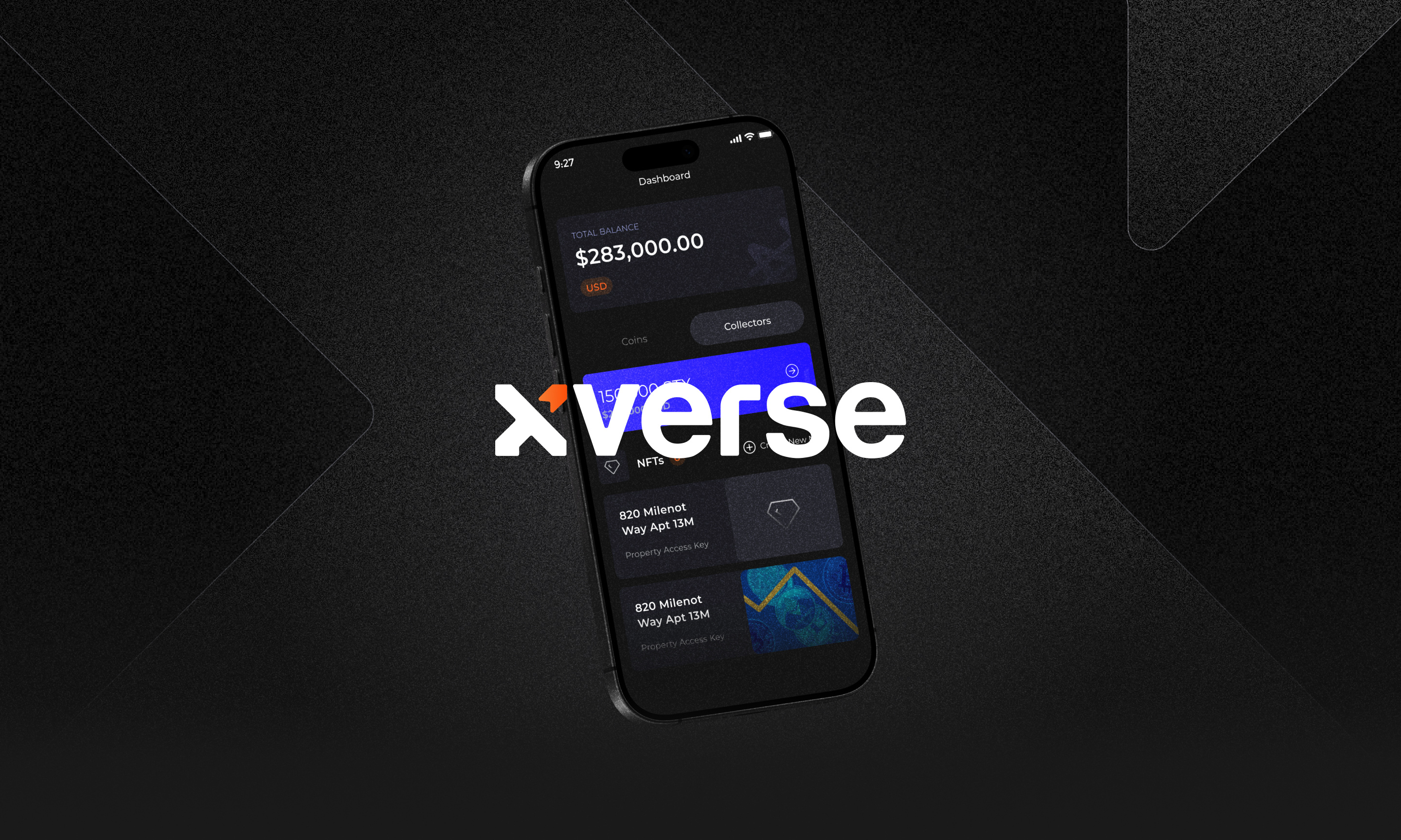 Xverse Crypto Wallet 3d animation ui
