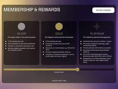 CanvasVerse–Step inside the World of Art (Membership & Rewards) appdesign figma rewards ui uidesign ux uxdesign webdesign