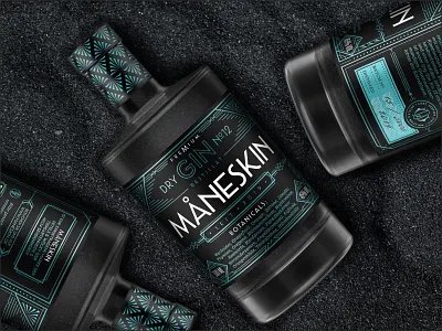 Gin packaging design. Label in art deco style branding design gin illustration label packaging premium