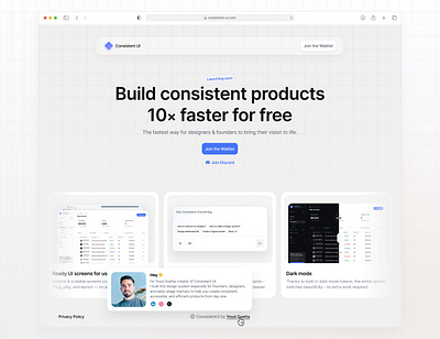 Launching Consistent UI - Design System kit ai clean consistentui design system figmakit free kit modern product design tokens ui ux