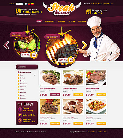 Steak House e-Commerce Website design e commerce graphic design web website