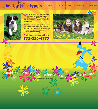 Just Like Home Kennels Website Re-Design design graphic design web website